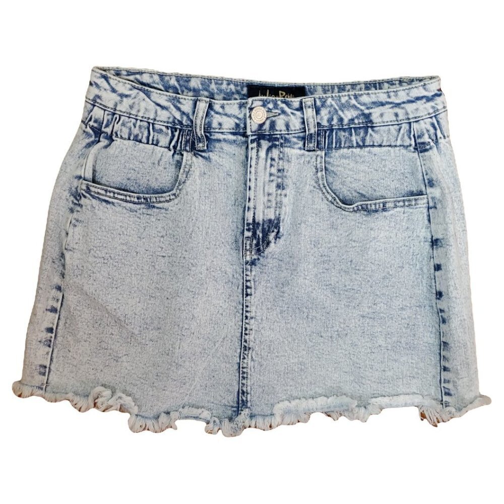 🚨161 Indigo Rein White Wash Frayed Hem Jean Mini Skirt